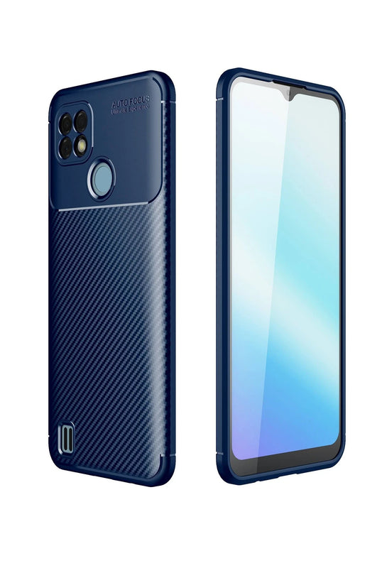 Realme C21 Auto Focus Karbon Kapak Kılıf - Lacivert