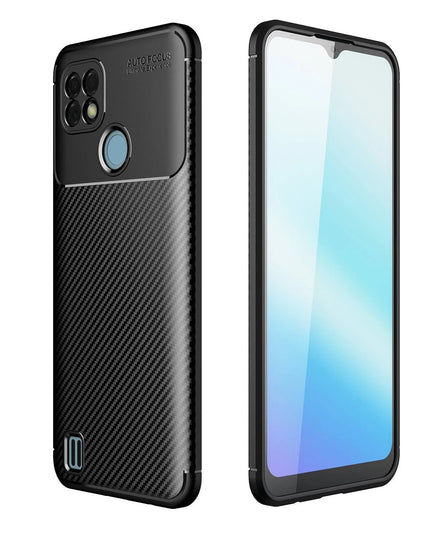 Realme C21 Auto Focus Karbon Kapak Kılıf - Siyah