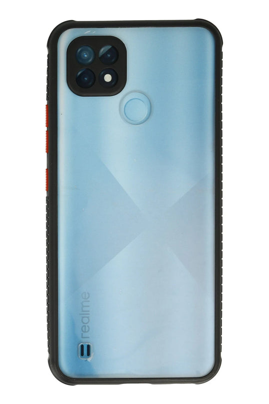 Realme C21 Miami Şeffaf Silikon Kılıf - Siyah