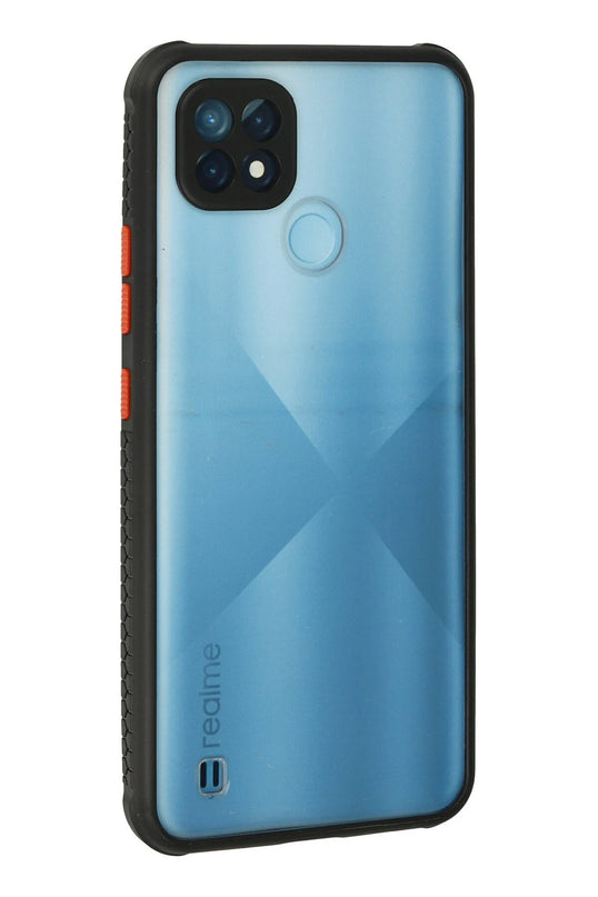 Realme C21 Miami Şeffaf Silikon Kılıf - Siyah 3