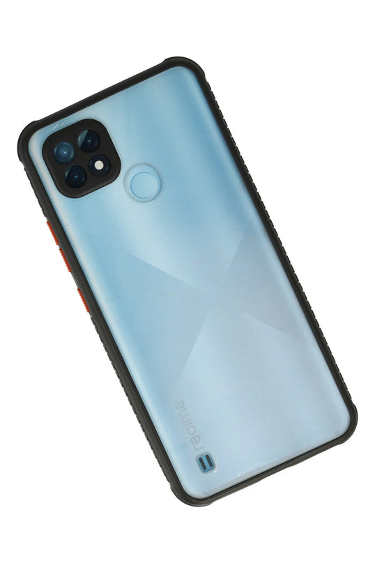 Realme C21 Miami Şeffaf Silikon Kılıf - Siyah 2