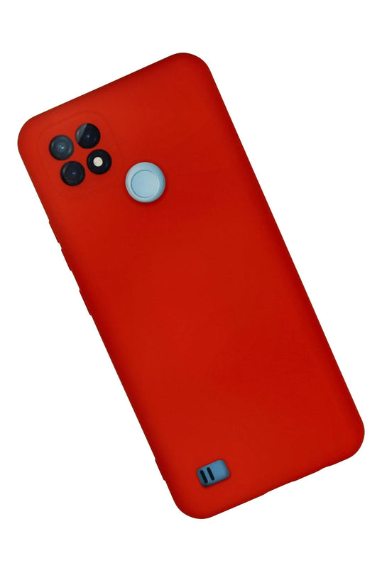 Realme C21 Nano içi Kadife Silikon Kılıf - Kırmızı 2