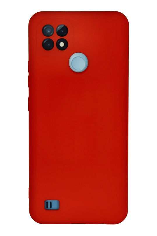Realme C21 Nano içi Kadife Silikon Kılıf - Kırmızı