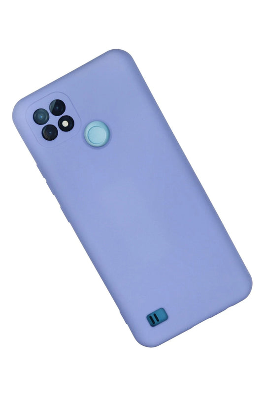 Realme C21 Nano içi Kadife Silikon Kılıf - Lila 3