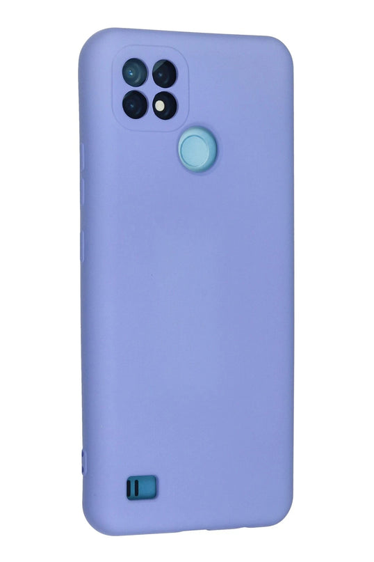 Realme C21 Nano içi Kadife Silikon Kılıf - Lila