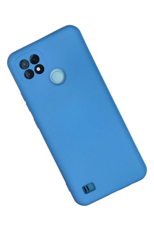 Realme C21 Nano içi Kadife Silikon Kılıf - Mavi 2
