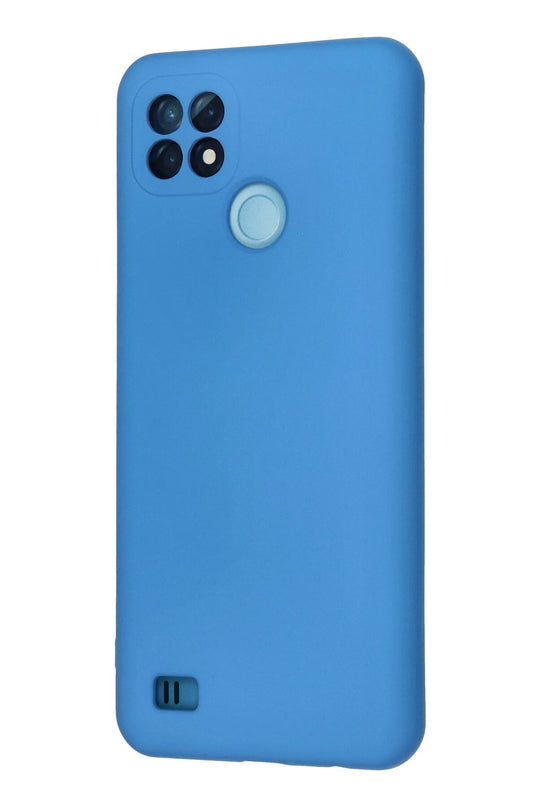 Realme C21 Nano içi Kadife Silikon Kılıf - Mavi 3