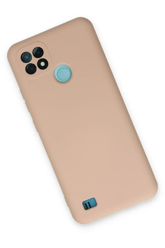 Realme C21 Nano içi Kadife Silikon Kılıf - Pudra 2