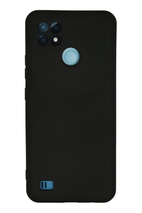 Realme C21 Nano içi Kadife Silikon Kılıf - Siyah