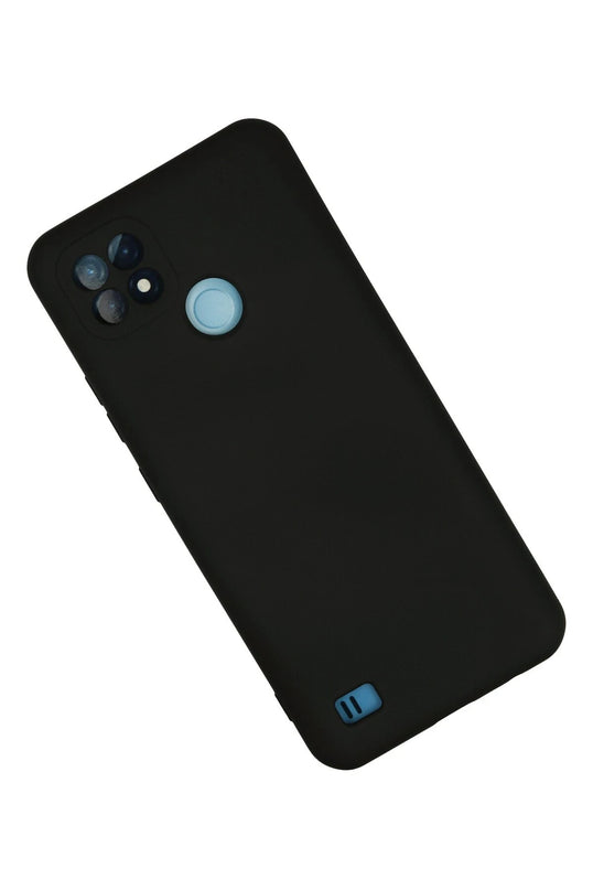 Realme C21 Nano içi Kadife Silikon Kılıf - Siyah 2