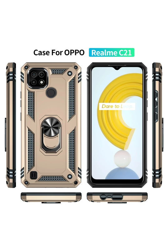 Realme C21 Sofya Yüzüklü Silikon Kapak Kılıf 3