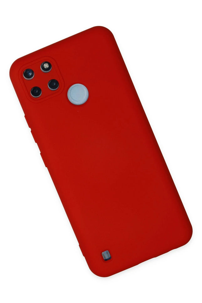 Realme C25Y Nano içi Kadife Silikon Kılıf - Kırmızı 2