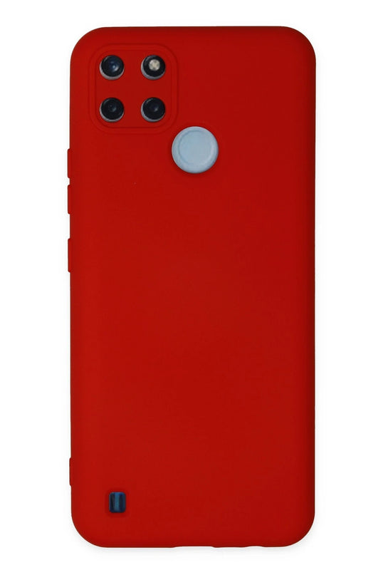 Realme C25Y Nano içi Kadife Silikon Kılıf - Kırmızı