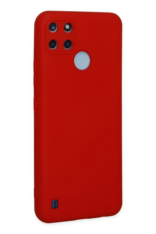 Realme C25Y Nano içi Kadife Silikon Kılıf - Kırmızı 3