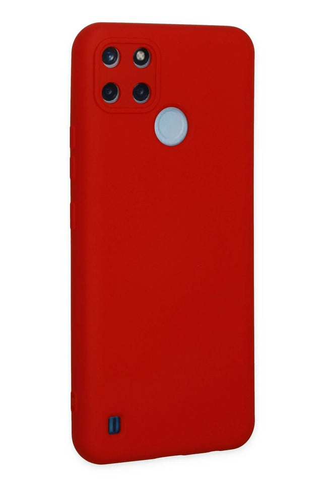 Realme C25Y Nano içi Kadife Silikon Kılıf - Kırmızı 3