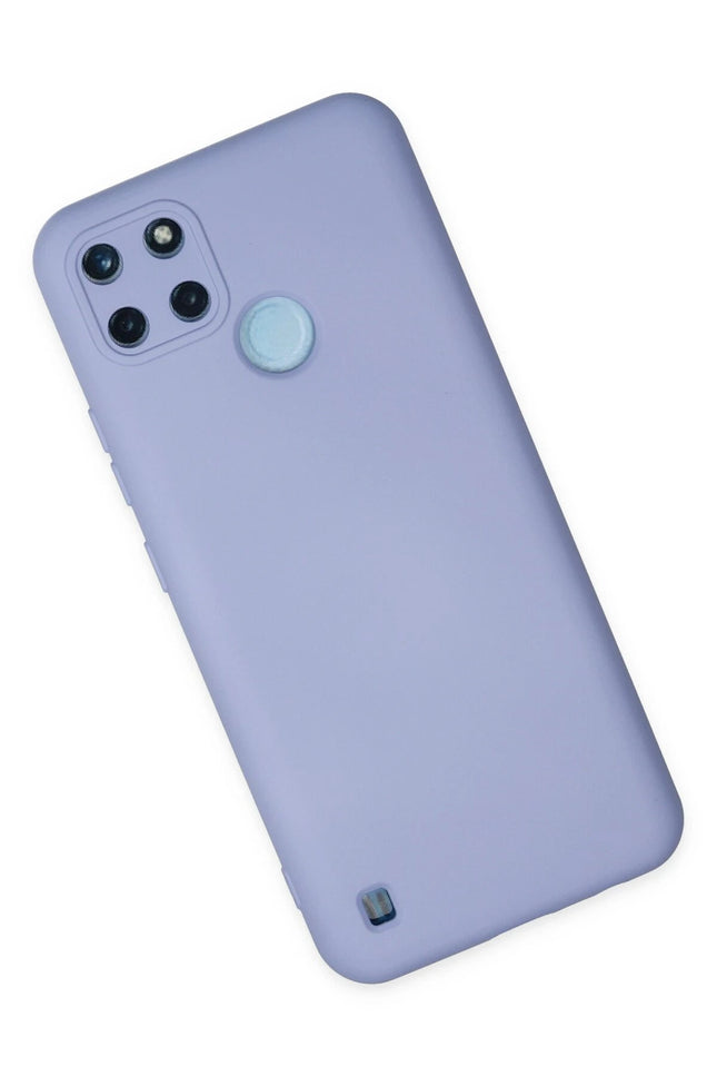 Realme C25Y Nano içi Kadife Silikon Kılıf - Lila 2