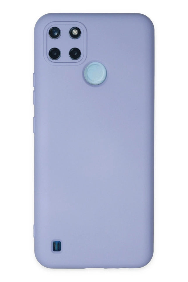Realme C25Y Nano içi Kadife Silikon Kılıf - Lila