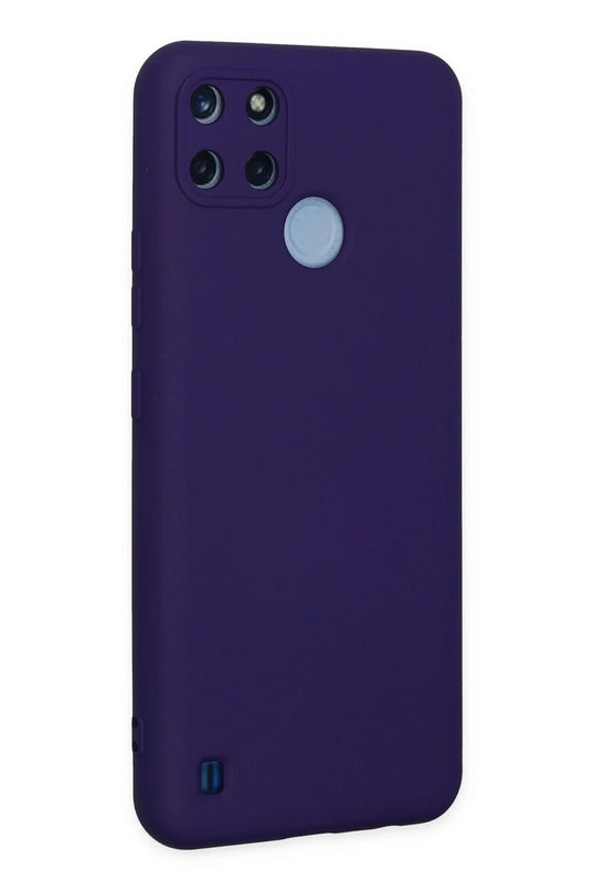 Realme C25Y Nano içi Kadife Silikon Kılıf - Mor 3