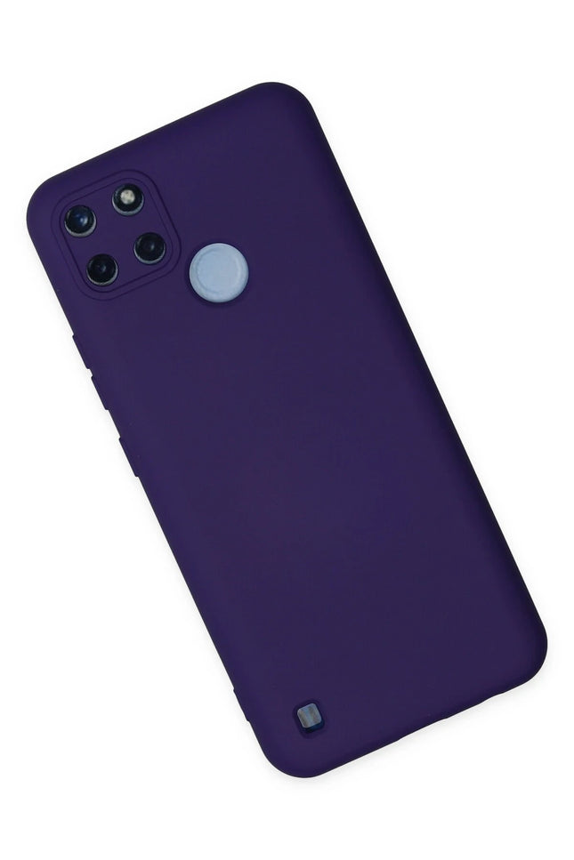 Realme C25Y Nano içi Kadife Silikon Kılıf - Mor 2