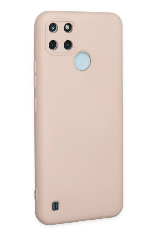 Realme C25Y Nano içi Kadife Silikon Kılıf - Pudra 3