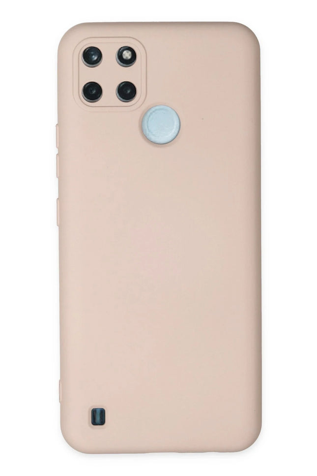 Realme C25Y Nano içi Kadife Silikon Kılıf - Pudra