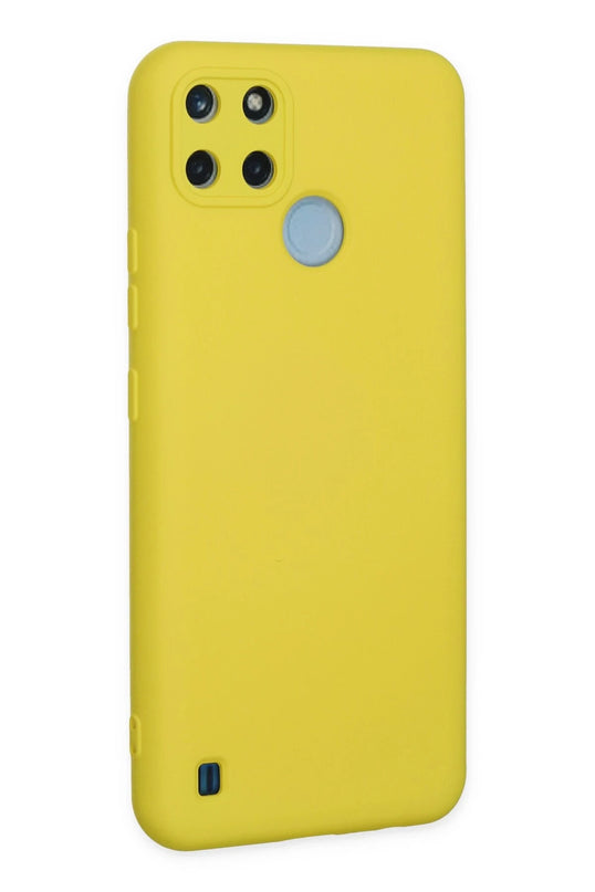 Realme C25Y Nano içi Kadife Silikon Kılıf - Sarı 3