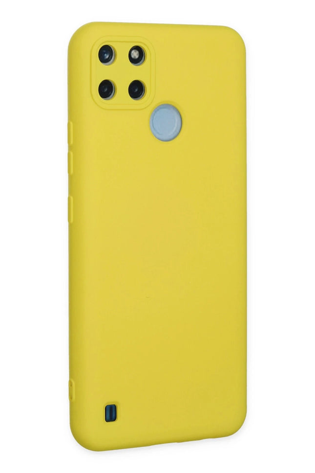 Realme C25Y Nano içi Kadife Silikon Kılıf - Sarı 3