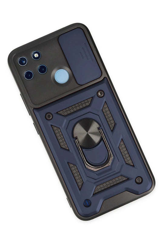 Realme C25Y Pars Lens Yüzüklü Silikon Kılıf - Lacivert 3