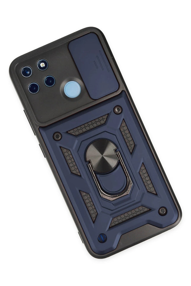 Realme C25Y Pars Lens Yüzüklü Silikon Kılıf - Lacivert 3