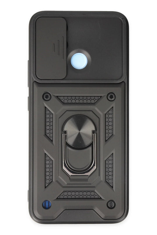 Realme C25Y Pars Lens Yüzüklü Silikon Kılıf - Siyah 6