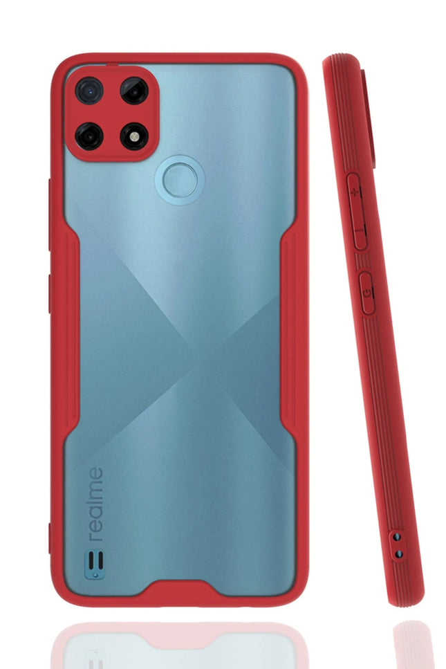 Realme C25Y Platin Silikon Kılıf - Kırmızı