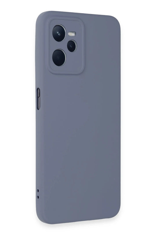 Realme C35 Nano içi Kadife Silikon Kılıf - Gri 2