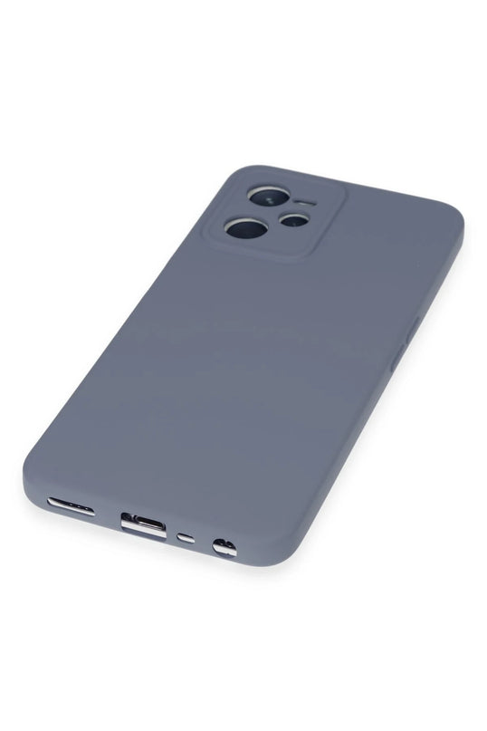 Realme C35 Nano içi Kadife Silikon Kılıf - Gri 4