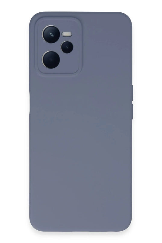 Realme C35 Nano içi Kadife Silikon Kılıf - Gri