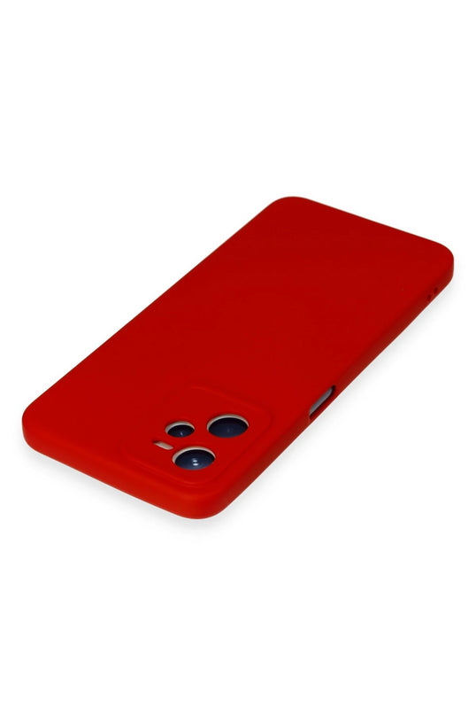 Realme C35 Nano içi Kadife Silikon Kılıf - Kırmızı 3