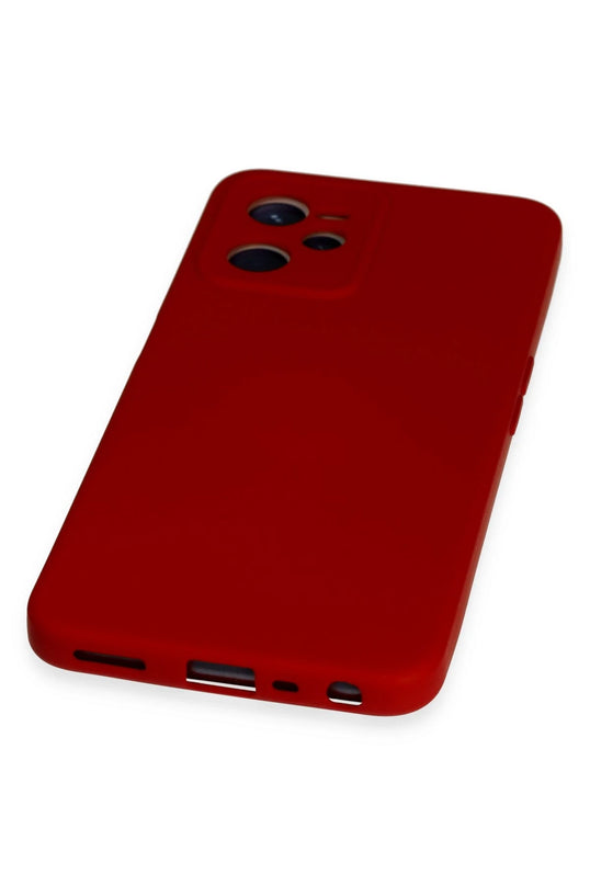 Realme C35 Nano içi Kadife Silikon Kılıf - Kırmızı 4
