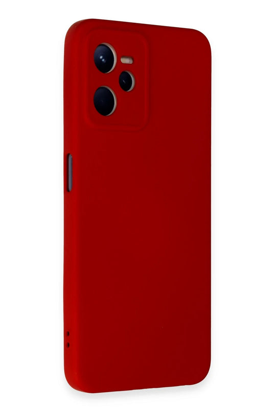 Realme C35 Nano içi Kadife Silikon Kılıf - Kırmızı 2
