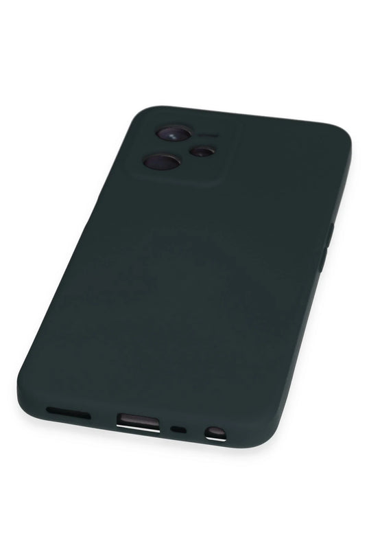 Realme C35 Nano içi Kadife Silikon Kılıf - Koyu Yeşil 4