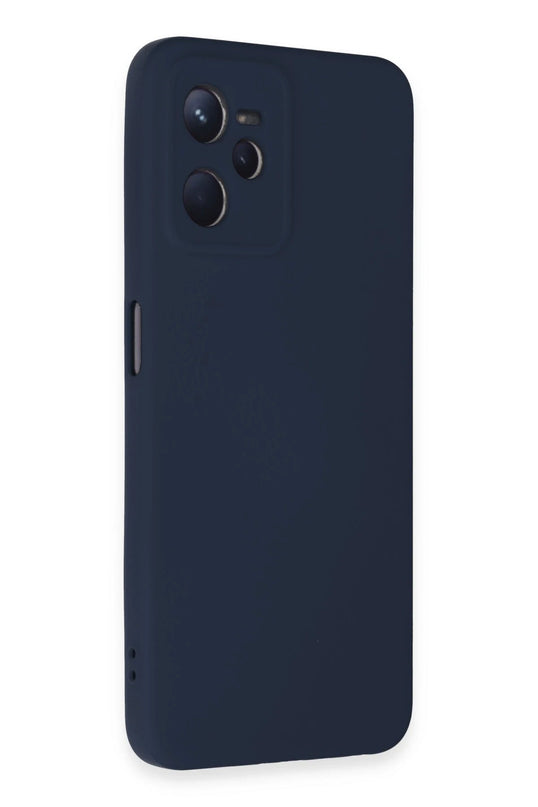 Realme C35 Nano içi Kadife Silikon Kılıf - Lacivert 2