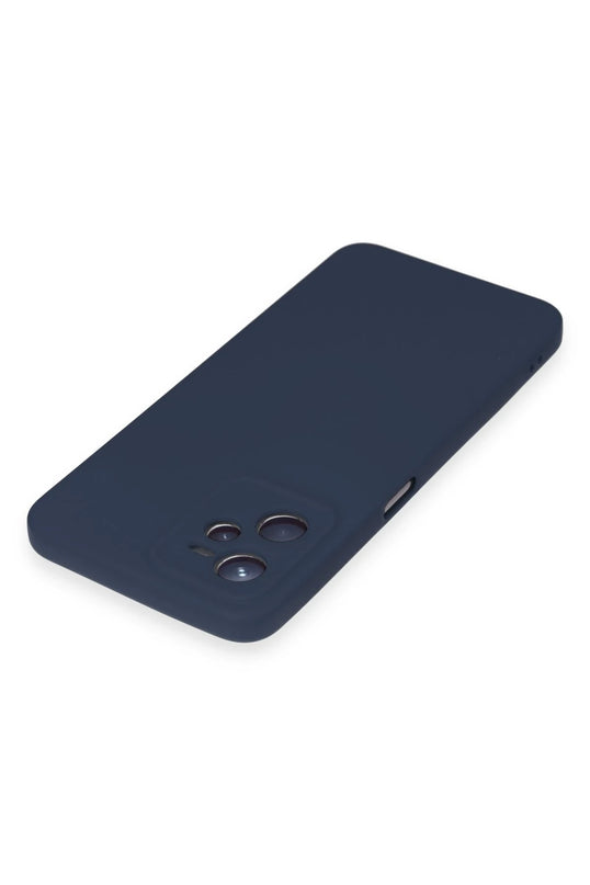 Realme C35 Nano içi Kadife Silikon Kılıf - Lacivert 3