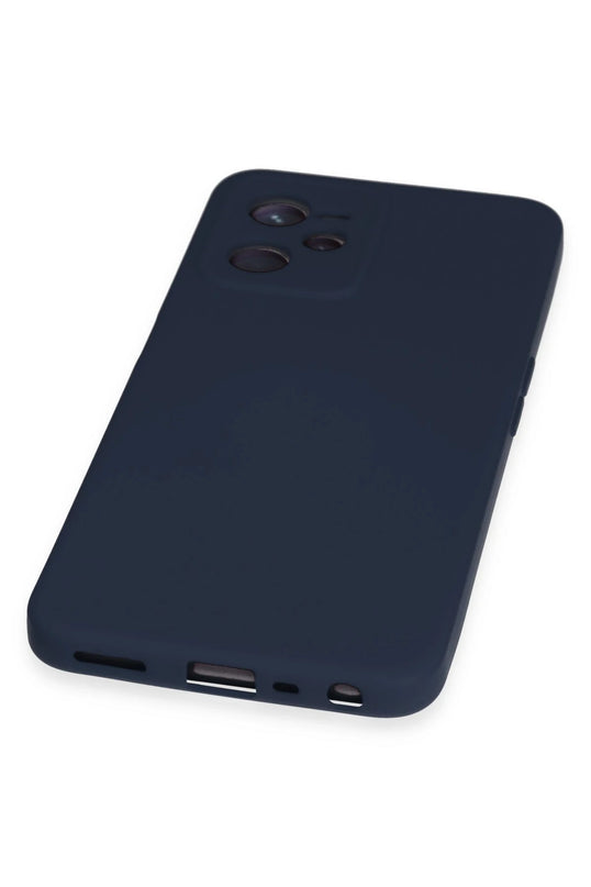 Realme C35 Nano içi Kadife Silikon Kılıf - Lacivert 4