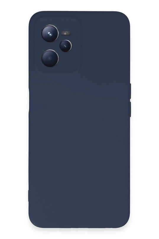 Realme C35 Nano içi Kadife Silikon Kılıf - Lacivert
