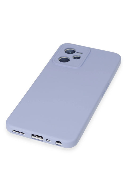 Realme C35 Nano içi Kadife Silikon Kılıf - Lila 4