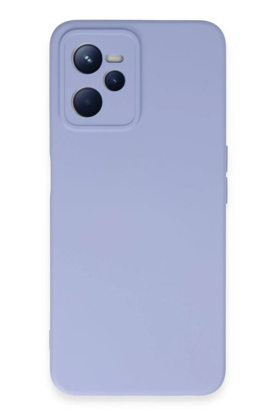 Realme C35 Nano içi Kadife Silikon Kılıf - Lila