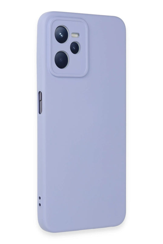 Realme C35 Nano içi Kadife Silikon Kılıf - Lila 2