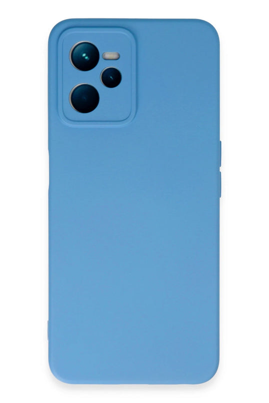Realme C35 Nano içi Kadife Silikon Kılıf - Mavi