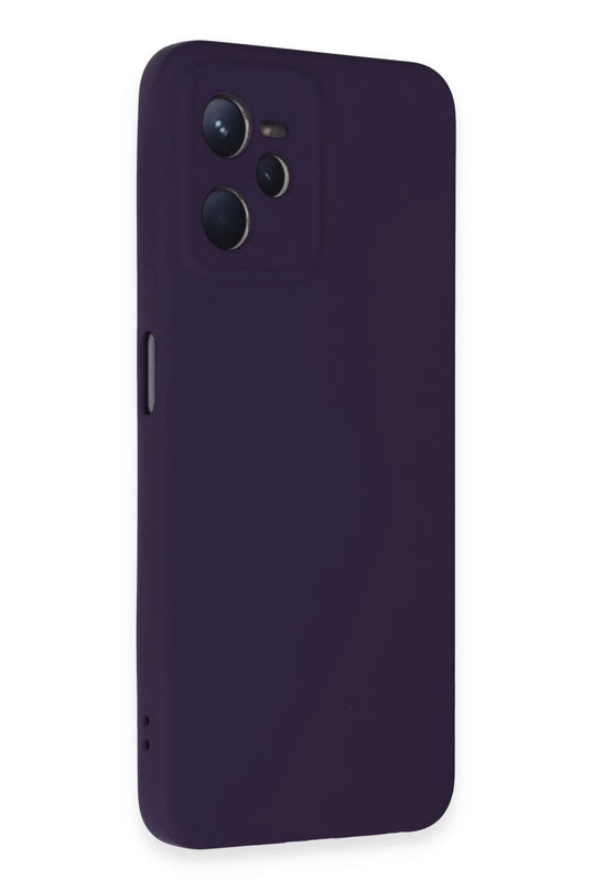 Realme C35 Nano içi Kadife Silikon Kılıf - Mor 2
