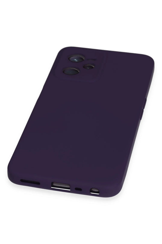 Realme C35 Nano içi Kadife Silikon Kılıf - Mor 4