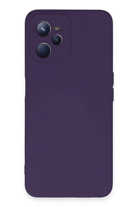 Realme C35 Nano içi Kadife Silikon Kılıf - Mor