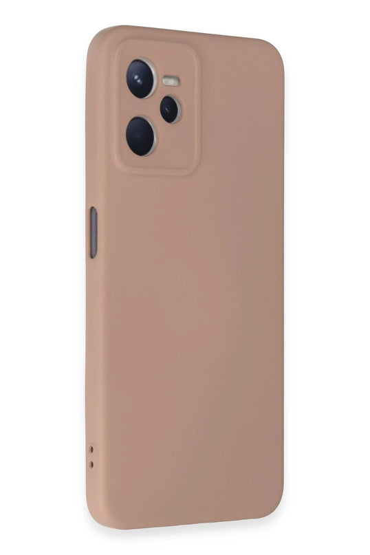 Realme C35 Nano içi Kadife Silikon Kılıf - Pudra 2
